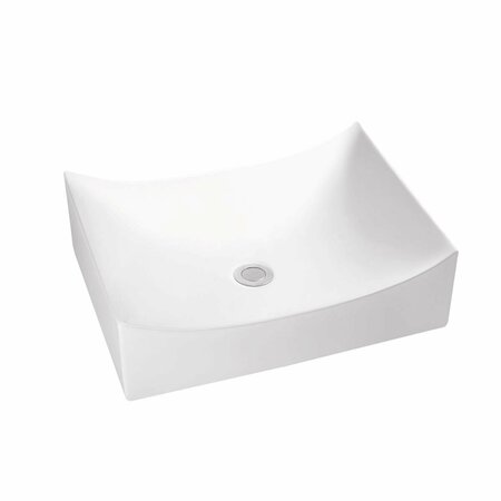 KD GABINETES White Artistic Porcelain Vessel Bathroom Sink; 15.75 x 15.75 x 5.12 in. KD3193152